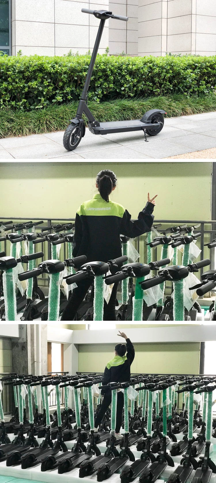 Factory Cheap Price Black Waterproof 350W Shared E-Scooter with Lithium Battery