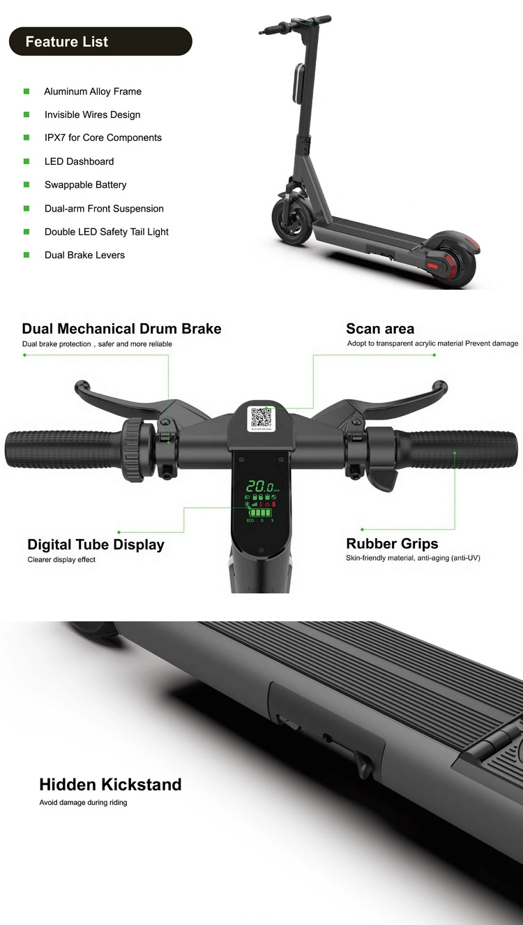 New 25km/h GPS APP Sharing Scooter Electric Shared Scooter